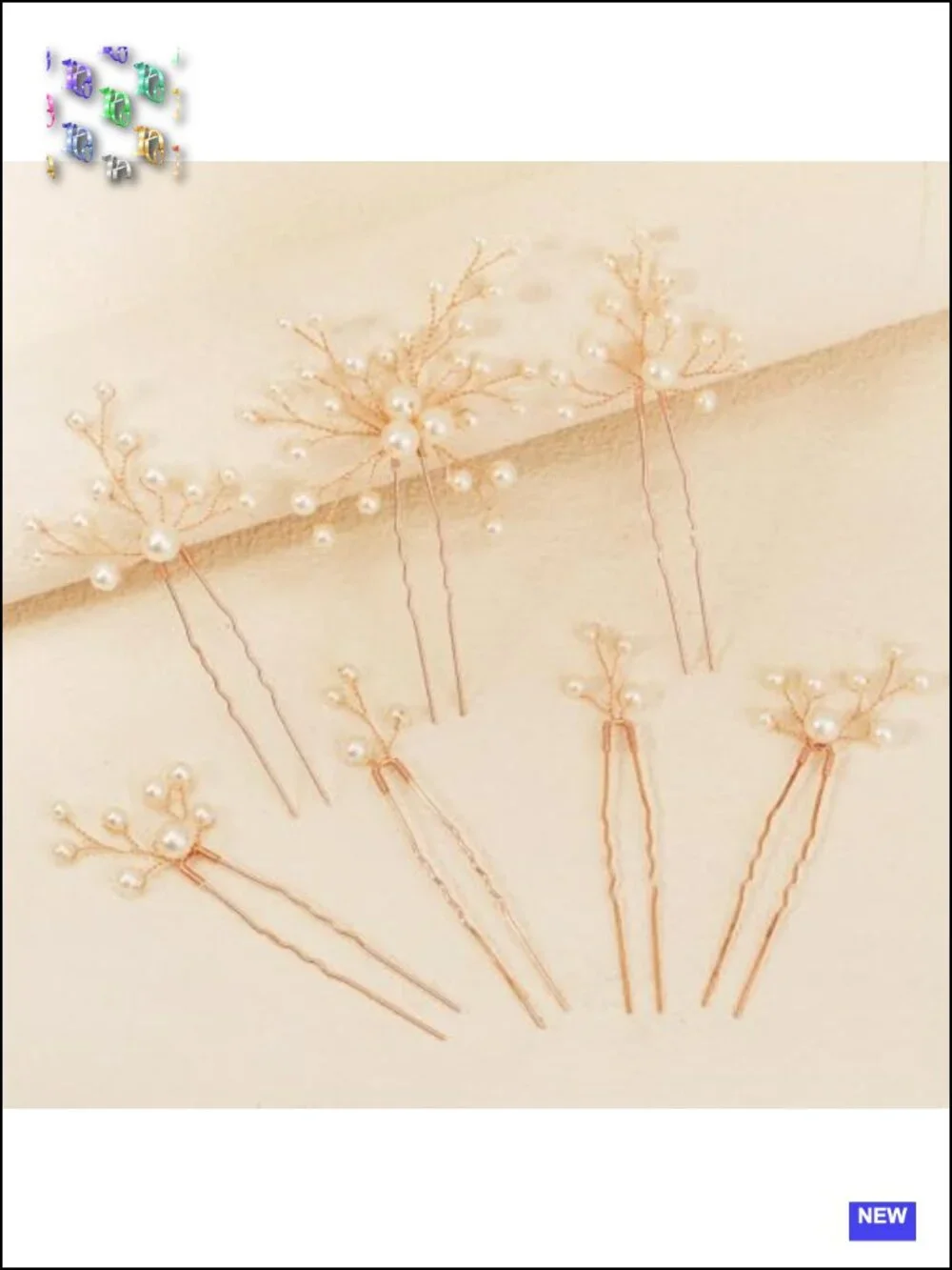 Faux Pearl Bridal Hair Pins Set - 7 Pcs Handmade Wedding Hair Clips